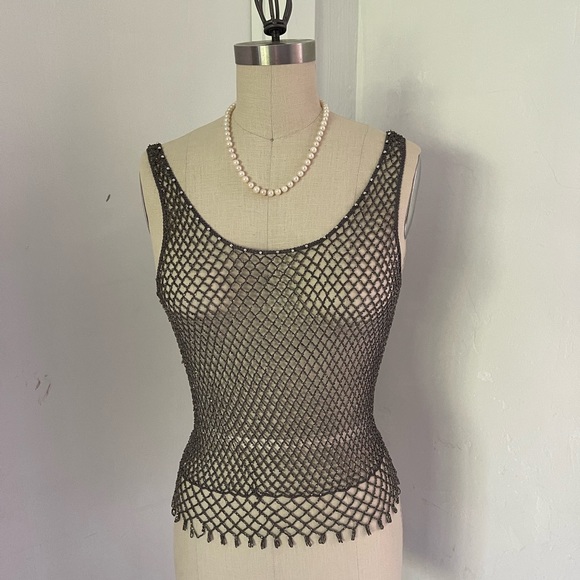 Georgiou Studio Tops - Stunning tank top by Georgian. Silver is in vogue. The must have color.